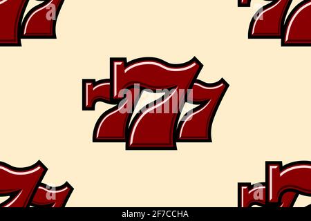 Triple Lucky Sevens seamless pattern background vector illustration Stock Vector