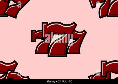 Triple Lucky Sevens seamless pattern background vector illustration Stock Vector