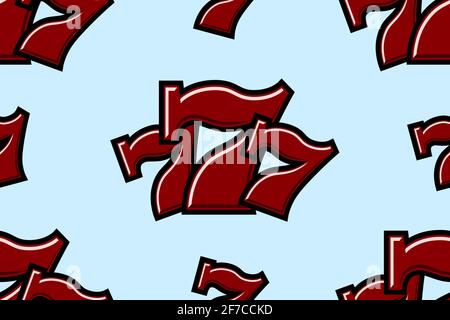 Triple Lucky Sevens seamless pattern background vector illustration Stock Vector