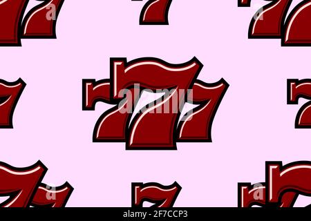 Triple Lucky Sevens seamless pattern background vector illustration Stock Vector