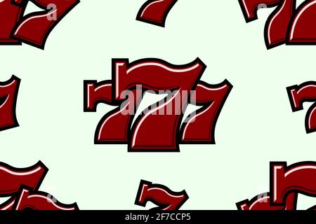 Triple Lucky Sevens seamless pattern background vector illustration Stock Vector