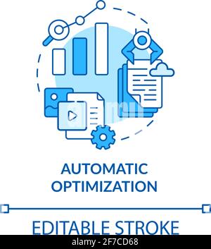 Automatic optimization blue concept icon Stock Vector