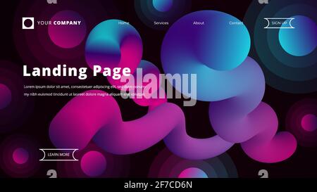 Landing pade purple pink design for websites vector illustration. Stock Vector