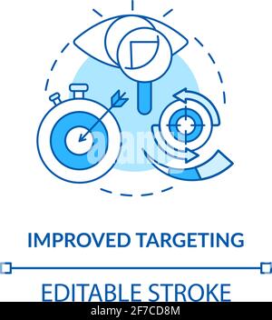 Improved targeting blue concept icon Stock Vector