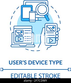 User device type blue concept icon Stock Vector