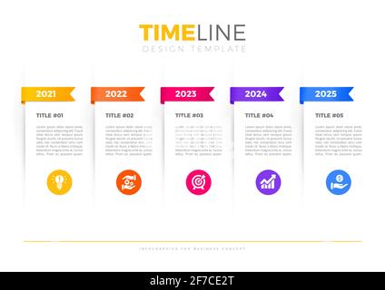 Timeline infographics icons for business data visualization. Stock Vector