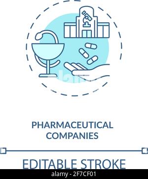 Pharmaceutical companies concept icon Stock Vector