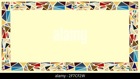Mosaic horizontal frame. Vector rectangle background. Template for border, interior design. Background for advertiser Stock Vector