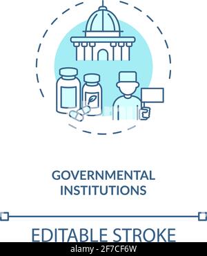 Governmental institutions concept icon Stock Vector