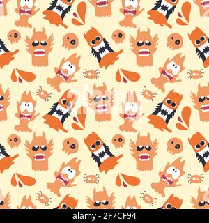 monster seamless pattern design. vector illustration Stock Vector