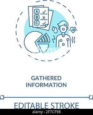 Gathered information concept icon Stock Vector