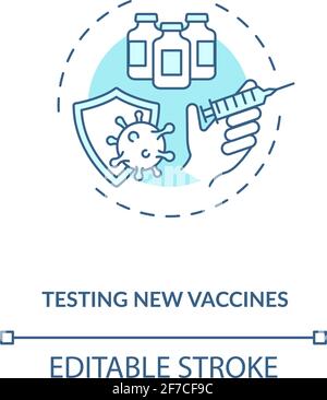 Testing new vaccines concept icon Stock Vector