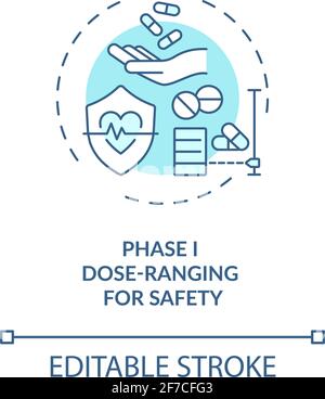 Dose-ranging for safety concept icon Stock Vector