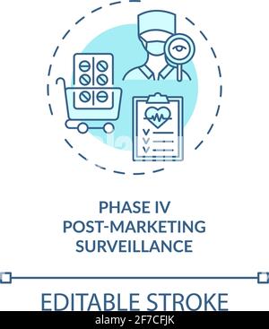 Post-marketing surveillance concept icon Stock Vector