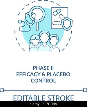 Efficacy and placebo control concept icon Stock Vector