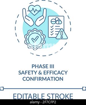Safety and efficacy confirmation concept icon Stock Vector