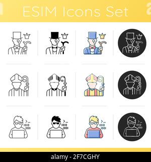 Social status types icons set Stock Vector