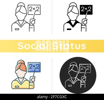 Pink collar worker icon Stock Vector