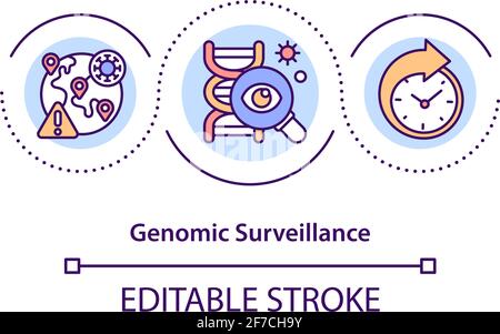Genomic surveillance concept icon Stock Vector