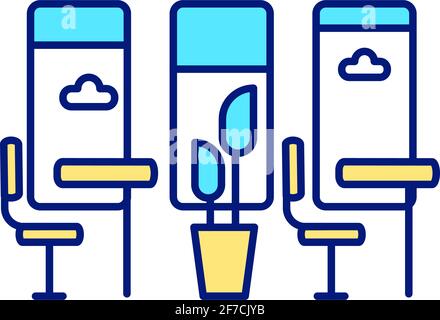 Office space design RGB color icon Stock Vector