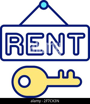 Renting residential property RGB color icon Stock Vector