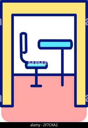 Flexible workspace RGB color icon Stock Vector
