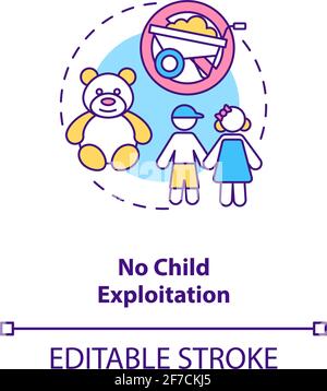 No Child labour Icon. Stop child labour. Vector Icon Stock Vector Image ...