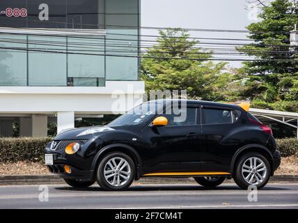 Chiangmai, Thailand - March  4 2021: Private car, Nissan Juke. On road no.1001, 8 km from Chiangmai city. Stock Photo