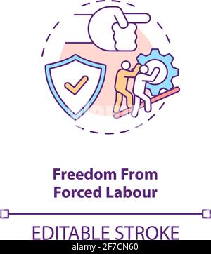 Freedom from forced labour concept icon Stock Vector