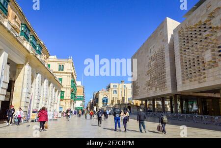 Valletta, Malta, Feb 27, 2020. Malta new Parliament building at Valletta city in a sunny day. Stock Photo