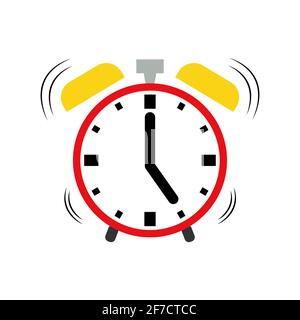Modern alarm clock vector icon isolated on white background . Stock Vector