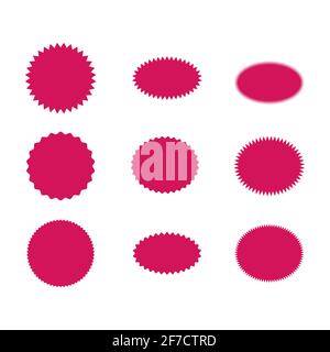 Speech bubbles set icon vector. Burst sticker, sale illustration . Stock Vector