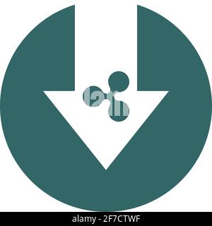 Cost reduction- decrease icon. Vector symbol image isolated on background . Stock Vector