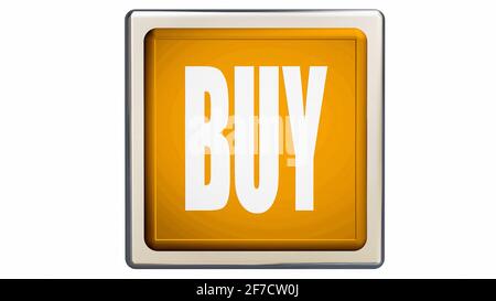 yellow button with word 'buy' Stock Photo