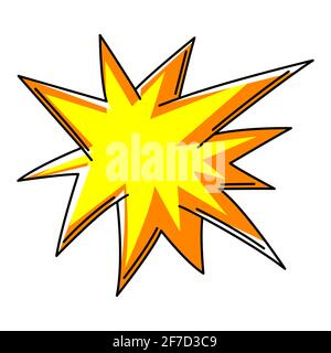 Illustration of explosion or cartoon speech bubble.. Colorful cute object. Stock Vector