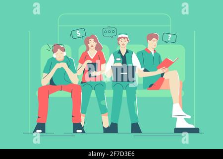 Group of strange people in underground Stock Vector