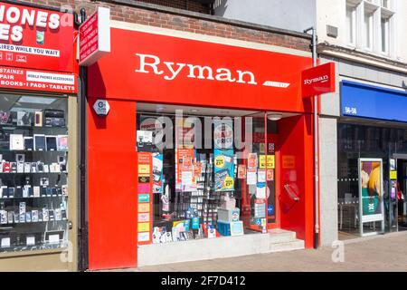 Ryman Stationery store, High Street, Staines-upon-Thames, Surrey, England, United Kingdom Stock Photo