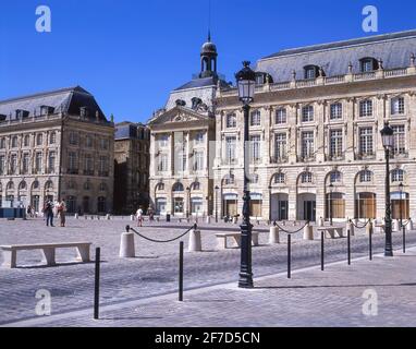 Place De La Bourse, Bordeaux, Gironde, Aquitaine, France Stock Photo