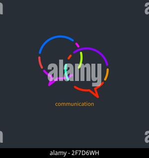 Communication logo. Two comment bubbles. Vector illustration is isolated. Icon dialog. Support chat sign Stock Vector