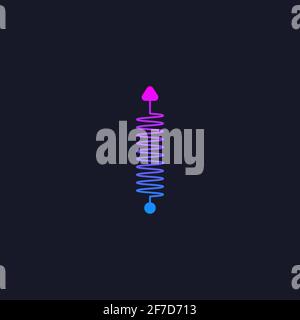 Up arrow. Business development concept. Isolated wavy arrow. Vector illustration Stock Vector