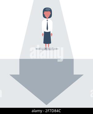 Graph with Trend Line with Arrow Going Down in Flat Style Stock Vector ...