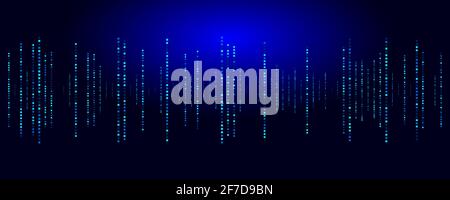 Big Data illustration. Night city abstract background. Pixels background. Banner Technology Stock Vector