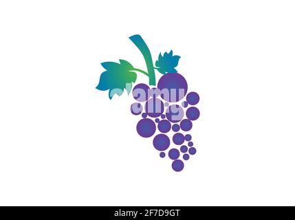 Grapes Vector Logo Icon template isolated. Nature Grapes Line Logotype Stock Vector