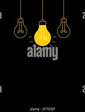 Brainstorm concept. Burning light bulb. Symbol of creative idea in business. Insight sign. Stock Vector