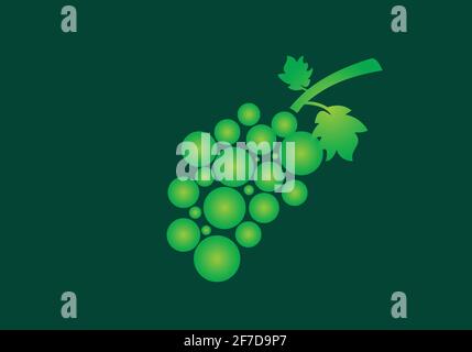 Grapes Vector Logo Icon template isolated. Nature Grapes Line Logotype Stock Vector