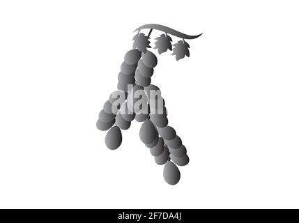 Grapes Vector Logo Icon template isolated. Nature Grapes Line Logotype Stock Vector