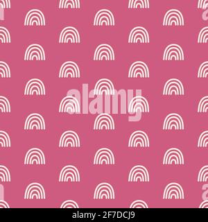 Monochrome baby seamless pattern with cute rainbows. Creative vector background for fabric, textile, baby wallpaper. Abstract landscape of hills. Hand Stock Vector