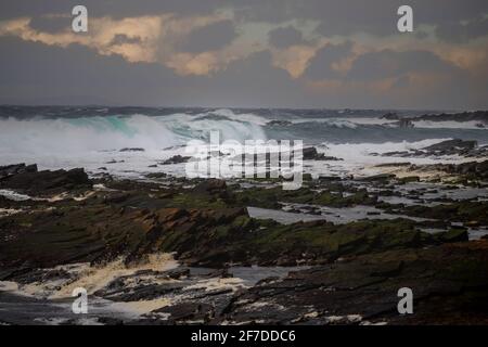 Waves at Birsay, Orkney Stock Photo