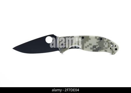Army knife folding isolated on white background Stock Photo