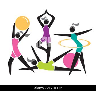 Woman workout fitness, aerobic and exercises. Vector Illustration Stock  Vector Image & Art - Alamy